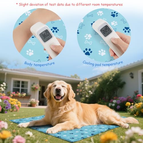 Ownpets Dog Cooling Mat, XX-Large 47 x 31 Inch Thick and Waterproof Cooling Pad for Summer, Water-Filled Pet Mat for Large...