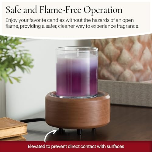 Candle Warmers ETC 2-in-1 Candle and Fragrance Warmer for Warming Scented Candles or Wax Melts and Tarts with to Freshen R...