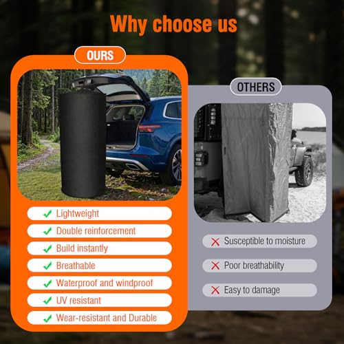 2026 Upgraded Portable Changing Room Tent - Instant Pop Up Privacy Pod with Upgraded Strong Suction Cups for SUV Liftgate,...