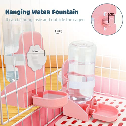 Rypet Rabbit Water Bottle No Drip - 17oz Hanging Water Fountain Automatic Dispenser Pet Cage Water Feeder for Bunny Chinch...