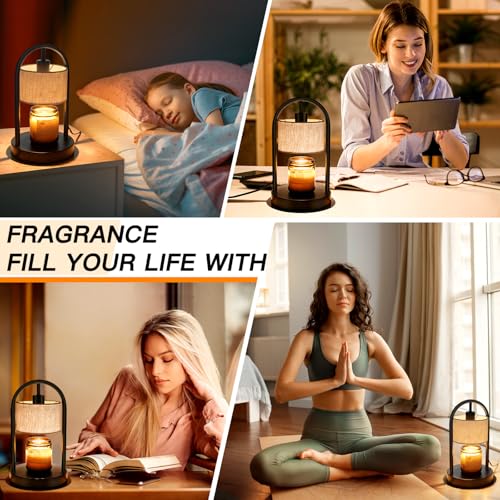 Omnikerlight Candle Warmer Lamp with Timer, Dimmable Candle Lamp Warmer for Jar Candles, Wax Warmer with 2 Bulbs, Birthday...