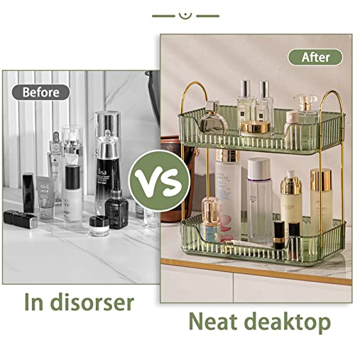shuang qing Bathroom Counter Organizer Countertop Storage, Cosmetics Skincare Shelf, Makeup Organizer Perfume for Dresser ...