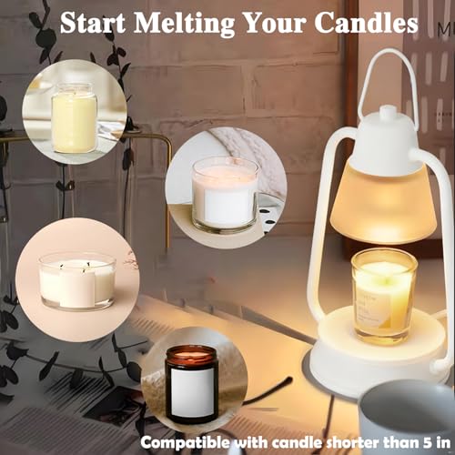Dekukar Candle Warmer Lamp with Timer for Jar Candle, 4 Level Dimmable, Electric Wax Melt Warmer with 2 Bulbs, Vintage Dec...