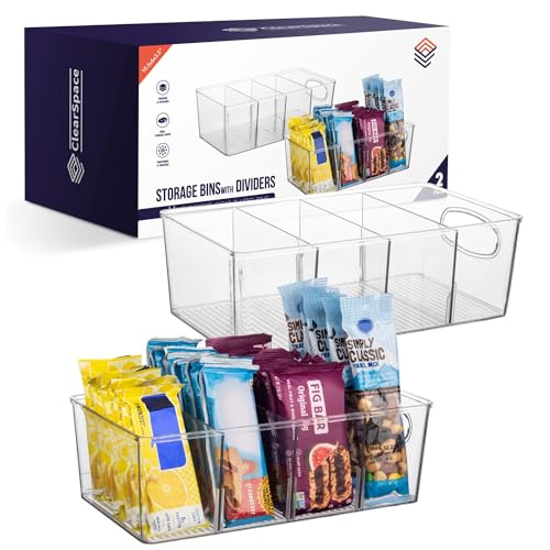 ClearSpace Plastic Pantry Organization and Storage Bins with Removable Dividers – Perfect Kitchen Organization or Kitchen ...