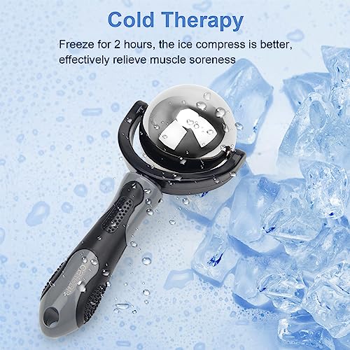 Catcan Cold Massage Roller Ball, Cold Therapy Relief, Portable Fitness Ice Roller Ball with Handle, Great Tool for Back/Ne...