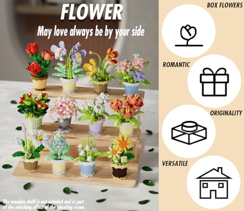 Jollcnoia Orchid Mini Flower Potted Bonsai Building Toy Blocks Particle Flower Botanical