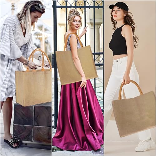 Ayearparty 12pcs Tote Bags with Handle Bridesmaid Wedding Favors Women Gift Bag Welcome Bulk Reusable Tote for Beach Shopping