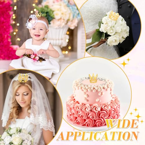 cridoz 164Pcs Flower Bouquet Accessories, 16Pcs Crowns for Flower Bouquets with 48Pcs Gold Butterfly Decorations and 100Pc...