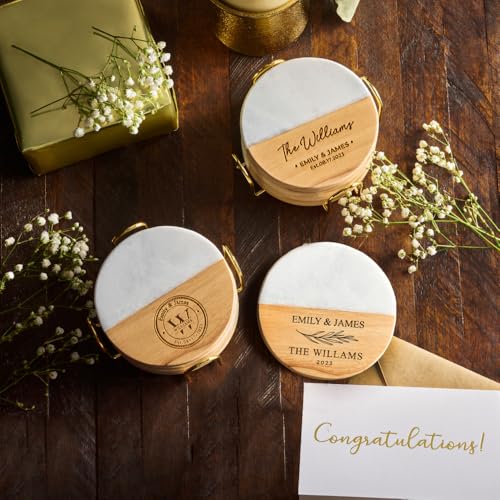 Personalized Coasters, Wedding Gift for Couple, Custom, Premium Craftsmanship Durability Tested, Custom Bar Coasters for D...