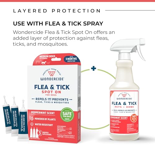 Wondercide - Flea & Tick Dog Spot On - Flea, Tick, and Mosquito Repellent, Prevention for Dogs with Natural Essential Oils...