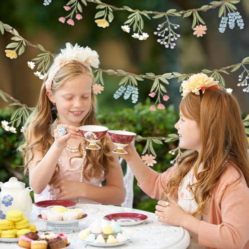 Cheerland Flower Banner Wildflower Garland Floral for Enchanted Garden Theme Wedding Wild Birthday Baby Bloom Fairy Tale T...