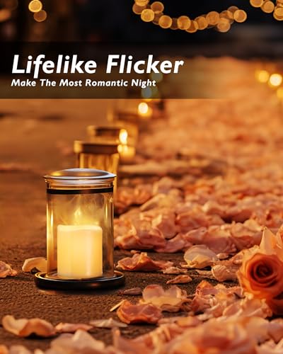 Homemory 24Pack Flickering Flameless Votive Candles,200+Hour Electric Fake Candles,Battery Operated LED Tealight for Weddi...