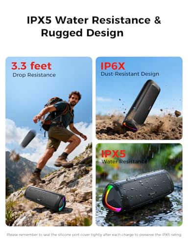 BolaButty Bluetooth Speaker Portable Wireless, IPX5 Waterproof, Up to 20H Playtime, TWS Pairing, BT5.3, for Home/Party/Out...