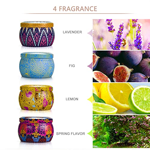 Scented Candles Gift Set Mom Gifts 4 Cans Aromatherapy Candle 4.4 Oz Natural Soy Wax Bath Yoga Unique Mothers Day Gifts Ch...