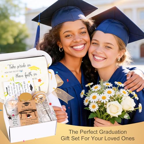 JOYOFUN 2026 Graduation Gift Box Set, College High School Grad Present Basket for Women, Daughter, Sister, 16oz Glass Cup ...
