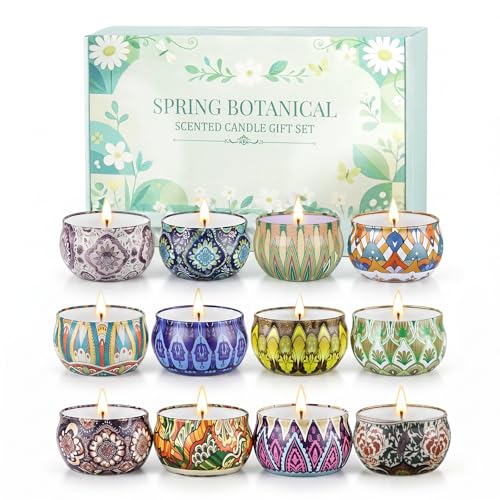 YINUO Scented Candle Gift Set for Women, 12 Pack Soy Wax Aromatherapy Candles, Floral, Citrus & Fresh Scents, Birthday Gif...