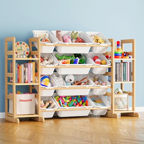 SpaceAid Toy Storage Organizer with 6 Shelves and 12 Bins, Bookshelf/Bookcase, Kids Bin Shelf, Toys Box for Playroom Organ...
