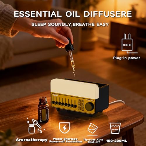 TMEHM 4-in-1 Sleep Sound Machine with White Noise & 8 Nature Sounds, Bluetooth Speaker, Night Light & Aroma Diffuser with ...