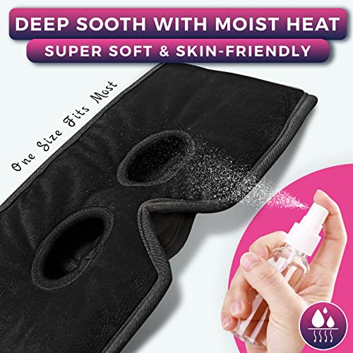 Moist Heat Sinus Pressure Relief Mask with 3 Heat Settings, Extra Large Face Heating Pad for Eyes, Sinusitis, Hormone Migr...