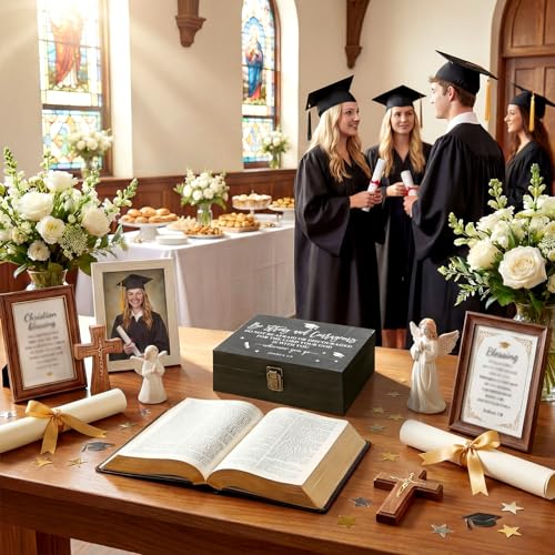 Seeloowy Graduation Memory Keepsake Box with Photo Custom 2026 Large Grad Card Box with Customized Picture Gift for Him He...