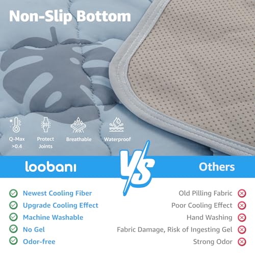 LOOBANI Dog Cooling Mat for Large Dogs - 56"x36" Pet Cooling Mat with Anti-Slip Bottom, Waterproof Self-Cooling Dog Pad fo...