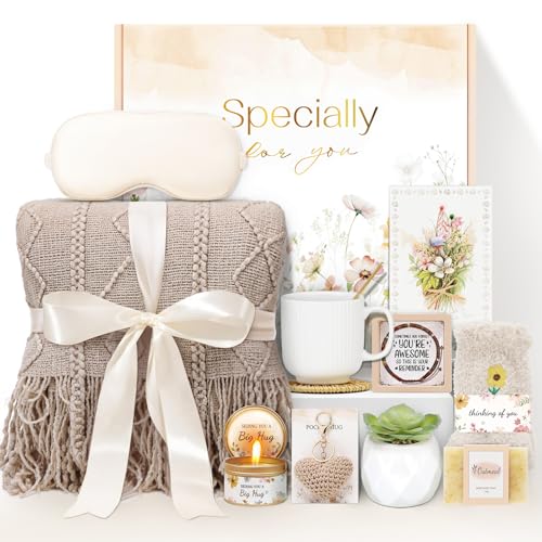 Joyliss Get Well Gifts for Women Self Care Gifts, Sympathy Gift Baskets Spa Gifts Set, Thinking of You Inspirational Hug i...