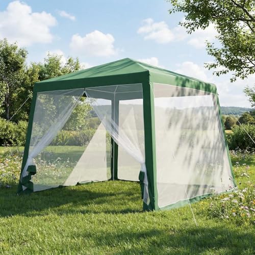 10x10 Pop Up Screen Tent Canopy with Mesh Netting Walls, Easy Setup Waterproof Outdoor Gazebo for Camping, Picnics, Backya...