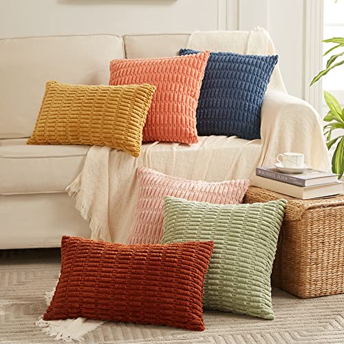 Fancy Homi 2 Packs Boho Decorative Throw Pillow Covers 18x18 Inch for Living Room Couch Bed Sofa, Rustic Modern Farmhouse ...