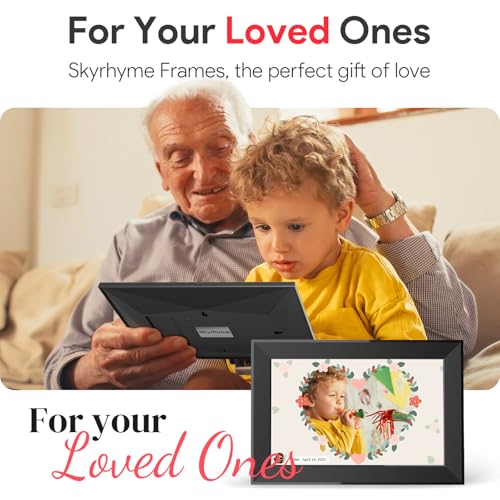 Skyrhyme 10.1 Inch Digital Picture Frame with 32GB Storage, Frameo WiFi Digital Photo Frame, 1280 * 800 IPS Touch Screen, ...