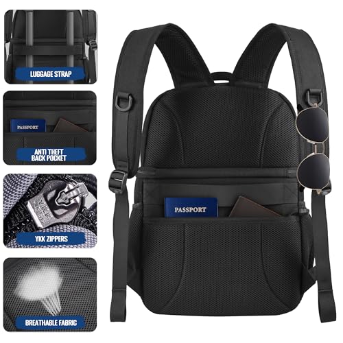 MOZETO Lunch Backpack for Men, Tactical Inspired Double Deck Cooler Backpack Insulated Leakproof RFID Lunchbox for Work