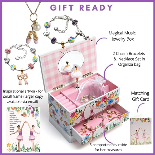 ABI + OLIE Ballerina Jewelry Box for Girls, Musical Jewelry Box, Kids Music Boxes - Perfect Dance Recital & Birthday Gifts...