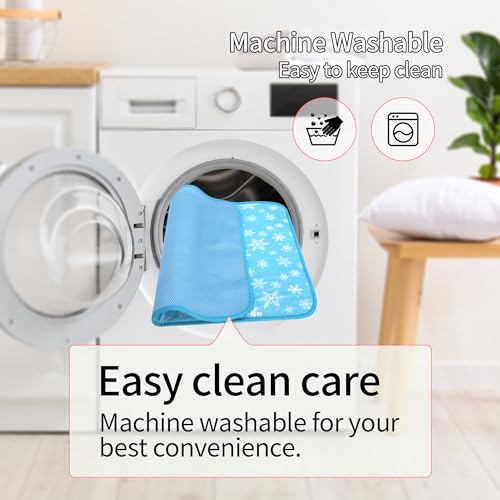 NACOCO Summer Pet Cooling Mat - Cat Dog Cushion Pad Sleeping Cool Snowflake Comfortable Soft for Pets Kids and Adults (Blu...
