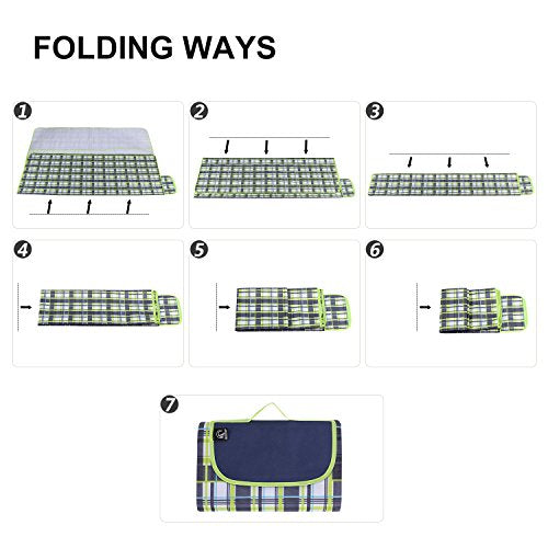 REDCAMP Extra Large Picnic Blanket Waterproof Sandproof, Durable Oxford Foldable Picnic Mat Outdoor Blanket for Lawn Park ...