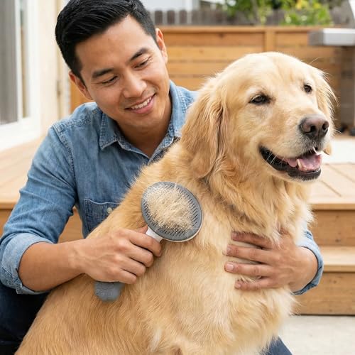 Cat Brush for Shedding for Indoor Cats & Dog Brush for Shedding - Perfect for Long & Short Haired Pets,Pet Brush for Dogs ...