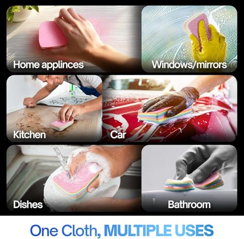 Microfiber Super Fiber Rag, 12 Fiber Layer on 1 Rag, Perfect Cleaning Cloths, Extraordinary Liquid Absorption Ability, Sta...