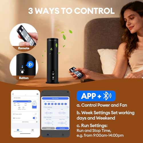 Waterless Scent Diffuser Starter Kit: 100ml Cordless Rechargeable APP Smart Remote Control - Aroma Aromatherapy Diffuser S...