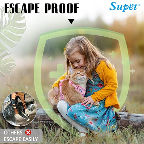 Supet Cat Harness and Leash Escape Proof for Walking, Adjustable Cat Vest Harness and Leash Set for Large and Small Kitten...