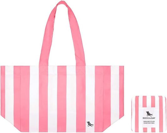 Dock & Bay Everyday Beach Tote Bag - Reusable Carrier Bag for Daily Use - Carries Up to 10kg - 100% Recycled Materials