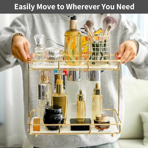 Bathroom Organizer Countertop Perfume Organizer Makeup Organizer Cosmetics Storage Display Rack Vanity Tray Dresser Stainl...