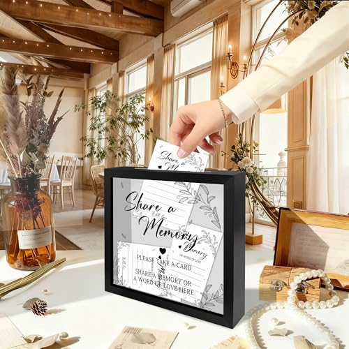 Bltgh Share a Memory Card Box with Acrylic Window, 20 Pcs Memory Cards, for Sympathy Condolence Messages, Remembrance Tabl...