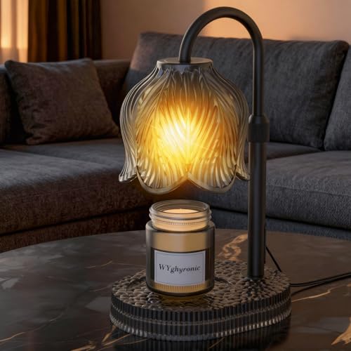 WYghyronic Candle Warmer Lamp with Adjustable Height - Flameless 4-Level Dimmable Wax Warmer, Timer Function & Stylish Des...