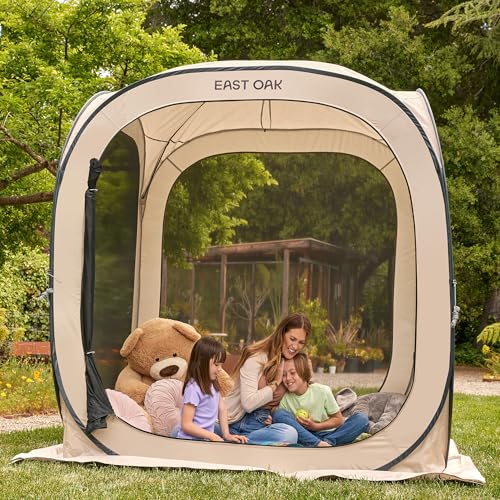 East Oak Screen House Tent Pop-Up, Portable Screen Room Canopy Instant Screen Tent 6 x 6 FT with Carry Bag for Patio, Back...