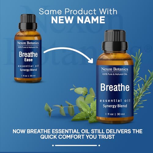 Breathe Essential Oil Blend 30 ml - Breath Sinus Relief with Menthol Oils - for Humidifiers, Diffusers, and Aromatherapy -...