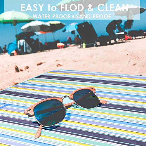GIVERARE Picnic Beach Blanket, XL Sandfree Waterproof Outdoor Camping Blanket, Quick Drying Oxford Family Mat, Portable Ex...