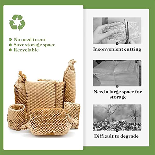 Honeycomb Packing Paper, 15" x 131' Packing Paper Substitute Alternative for Bubble Cushioning Wrap for Moving Shipping Pa...