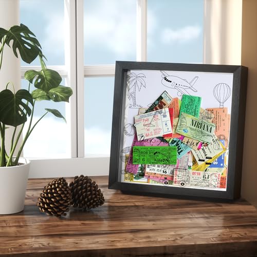 Jackma Travel Tickets Collection Shadow Box Frame, Funny Display Box for Collecting Tickets of Sporting Travelling Events...