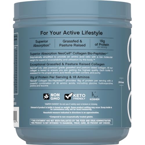 NeoCell Collagen Peptides Powder | 22oz | Super Hair, Skin, and Nails | Superior Absorption | Grassfed Protein Supplement...