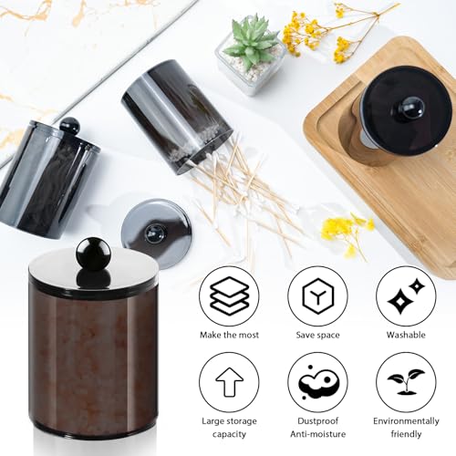 XIPENGKEJI 2 Pack Qtip Holder,Canister Apothecary Jar Set, Bathroom Jars with Lids Set for Cotton Swabs, Balls, Pads, Flos...