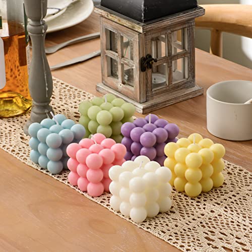 ACITHGL Bubble Candle - Cube Soy Wax Candles, Home Decor Candle, Scented Candle Set 2 Pieces, Home Use and Gifting (White+...