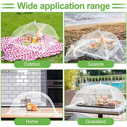 4 Pack Mesh Food Covers 17 inch, Large and Tall Food Covers, Pop-Up Mesh Food Covers Tent Umbrella for BBQs, Outdoors, Scr...